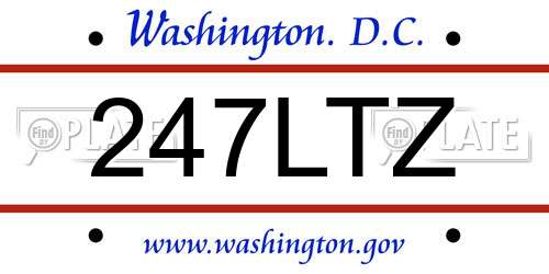 247LTZ District Of Columbia License Plate
