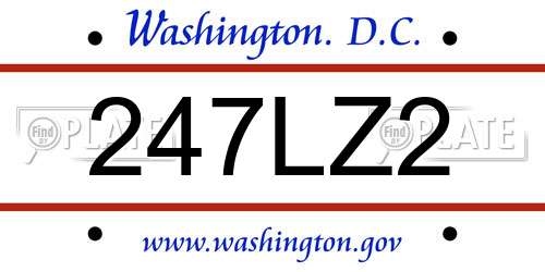 247LZ2 District Of Columbia License Plate