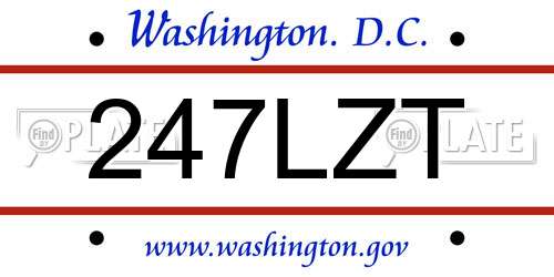 247LZT District Of Columbia License Plate