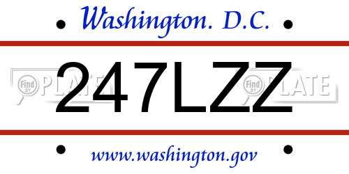 247LZZ District Of Columbia License Plate
