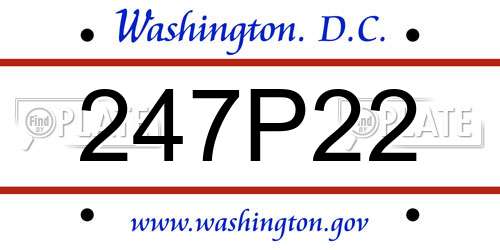 247P22 District Of Columbia License Plate