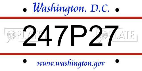 247P27 District Of Columbia License Plate