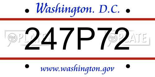 247P72 District Of Columbia License Plate