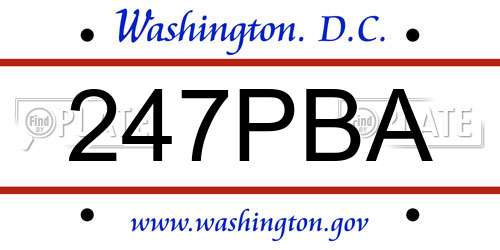 247PBA District Of Columbia License Plate