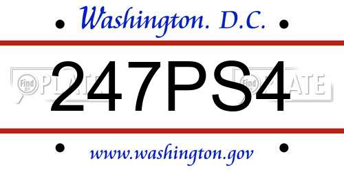 247PS4 District Of Columbia License Plate
