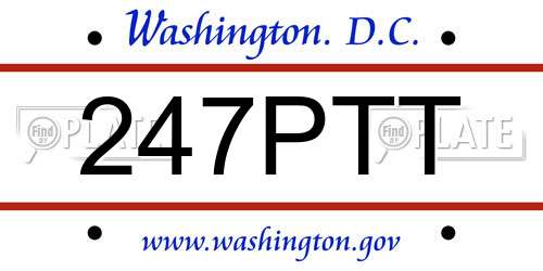 247PTT District Of Columbia License Plate