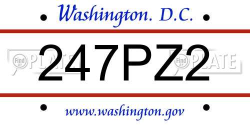 247PZ2 District Of Columbia License Plate