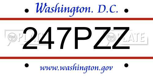 247PZZ District Of Columbia License Plate