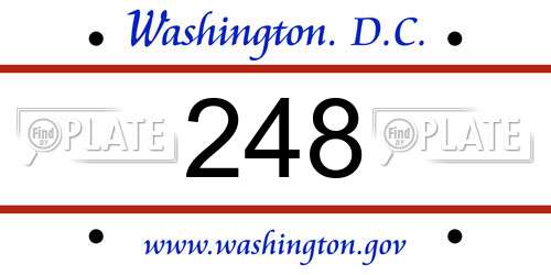 248 District Of Columbia License Plate