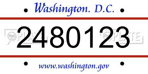2480123 District Of Columbia License Plate