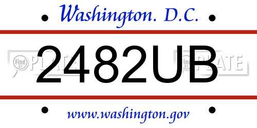 2482UB District Of Columbia License Plate