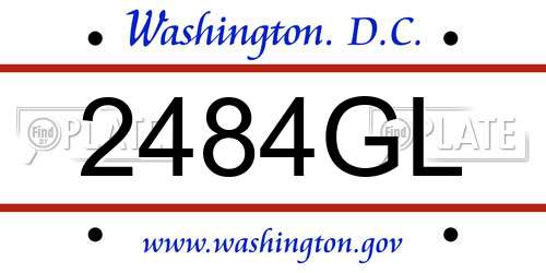 2484GL District Of Columbia License Plate