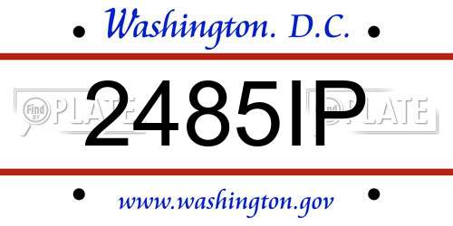 2485IP District Of Columbia License Plate