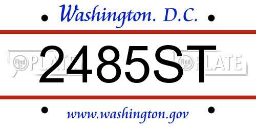 2485ST District Of Columbia License Plate