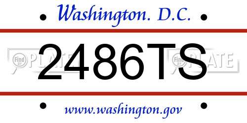 2486TS District Of Columbia License Plate