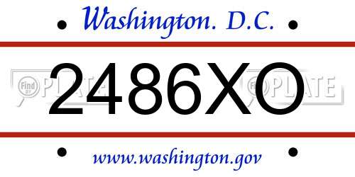 2486XO District Of Columbia License Plate