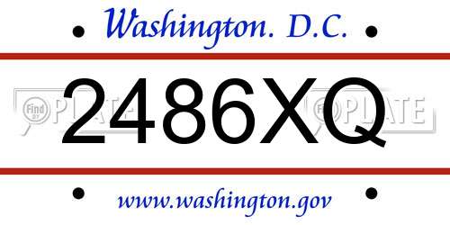 2486XQ District Of Columbia License Plate
