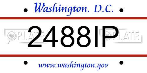 2488IP District Of Columbia License Plate