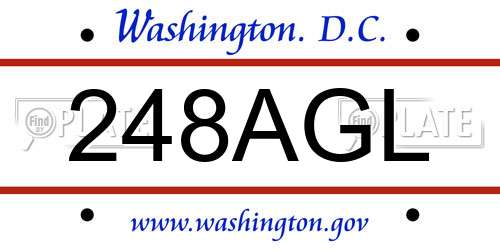 248AGL District Of Columbia License Plate