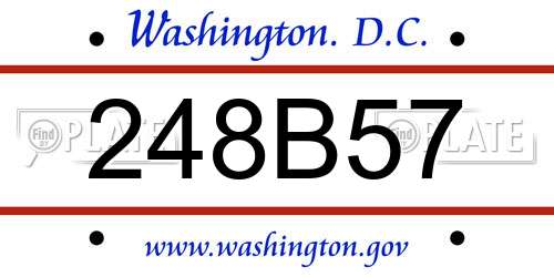 248B57 District Of Columbia License Plate