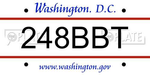 248BBT District Of Columbia License Plate