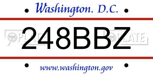 248BBZ District Of Columbia License Plate