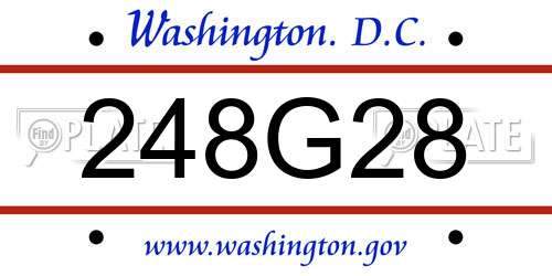 248G28 District Of Columbia License Plate