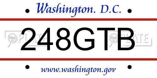248GTB District Of Columbia License Plate