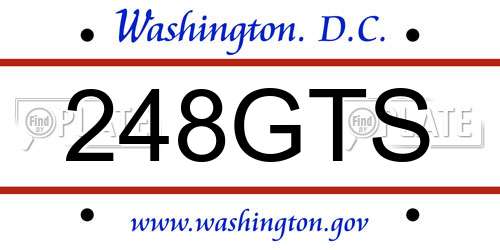 248GTS District Of Columbia License Plate