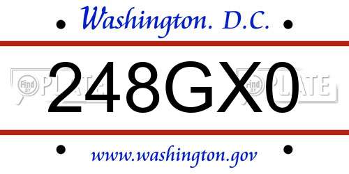 248GX0 District Of Columbia License Plate
