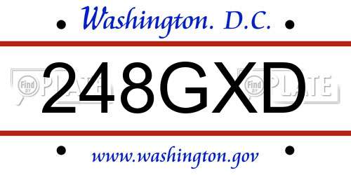 248GXD District Of Columbia License Plate