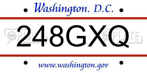 248GXQ District Of Columbia License Plate