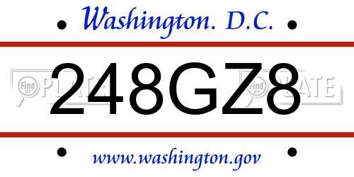 248GZ8 District Of Columbia License Plate