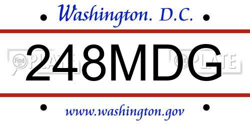 248MDG District Of Columbia License Plate