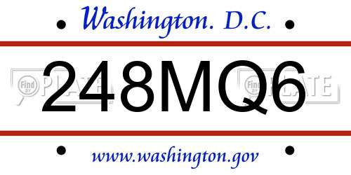 248MQ6 District Of Columbia License Plate