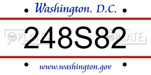 248S82 District Of Columbia License Plate