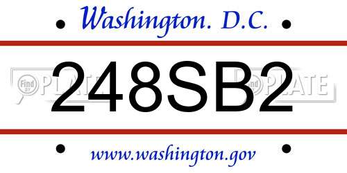 248SB2 District Of Columbia License Plate