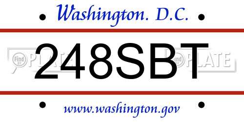 248SBT District Of Columbia License Plate