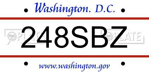 248SBZ District Of Columbia License Plate