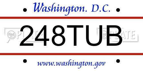 248TUB District Of Columbia License Plate