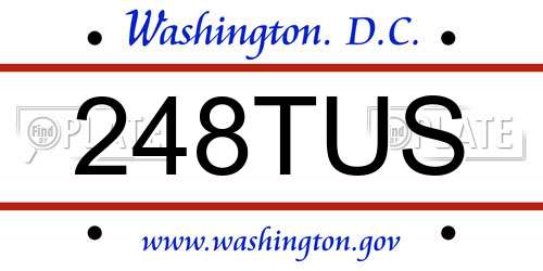 248TUS District Of Columbia License Plate