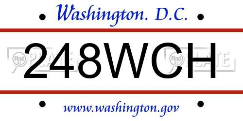 248WCH District Of Columbia License Plate