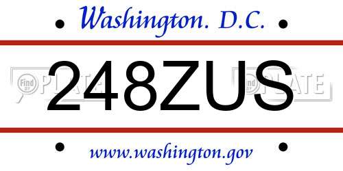 248ZUS District Of Columbia License Plate
