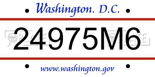 24975M6 District Of Columbia License Plate