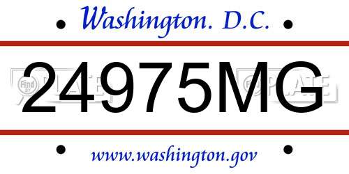 24975MG District Of Columbia License Plate