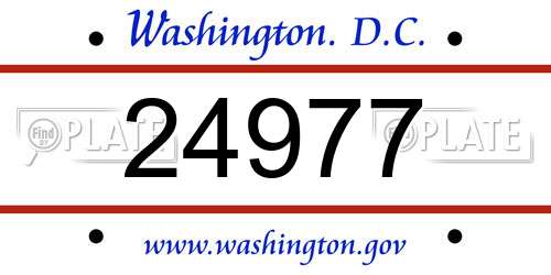 24977 District Of Columbia License Plate