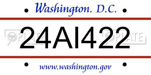24AI422 District Of Columbia License Plate