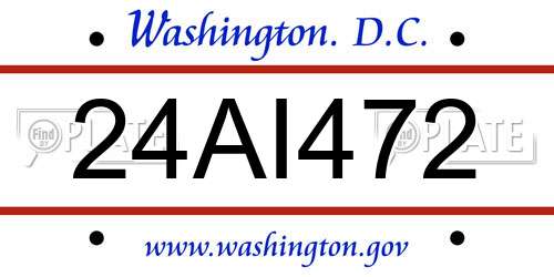 24AI472 District Of Columbia License Plate