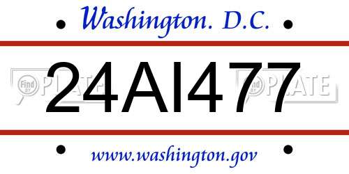 24AI477 District Of Columbia License Plate
