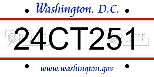24CT251 District Of Columbia License Plate